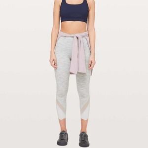 LULULEMON Wunder Under Crop II Scallop Wee Are From Space Nimbus Battleship 3B53